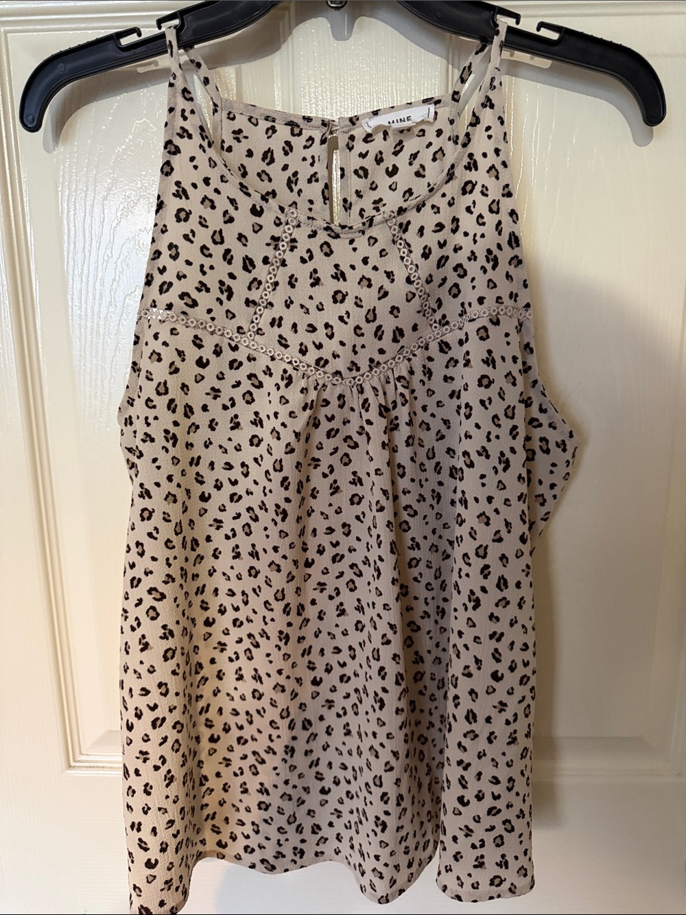 mine Beige Leopard-Print Sleeveless Halter Top